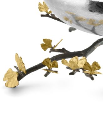 Butterfly Ginkgo Large Footed Centerpiece Bowl