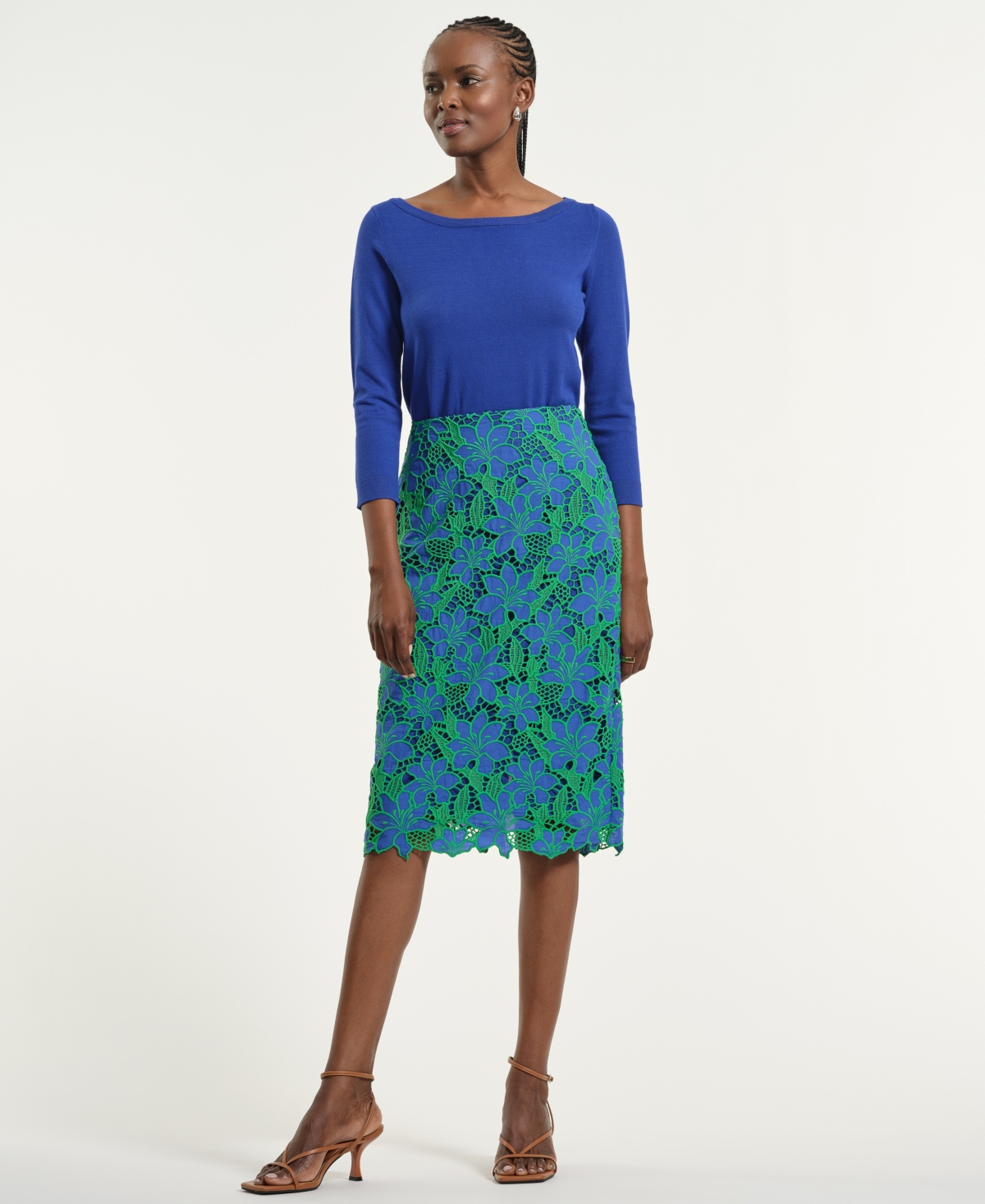 Isaac Mizrahi Women's Eyelet Pencil Skirt