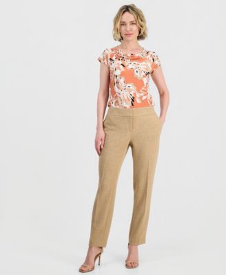 Women's Clean-Waist Straight-Leg Pants