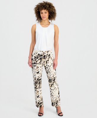 Women's Animal-Print Straight-Leg Pants