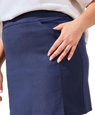 Plus Size Pull-On Skort With Built-In Shorts