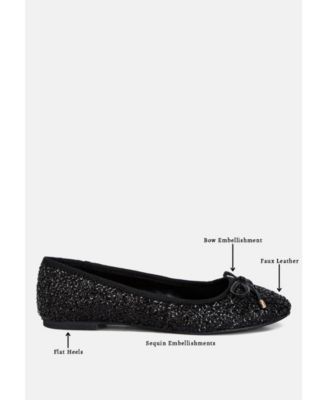 Womens Ringo Sequin Embellished Ballet Flats
