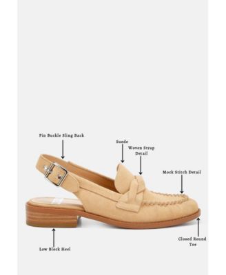 Womens Nemykin Woven Strap Slingback Loafers