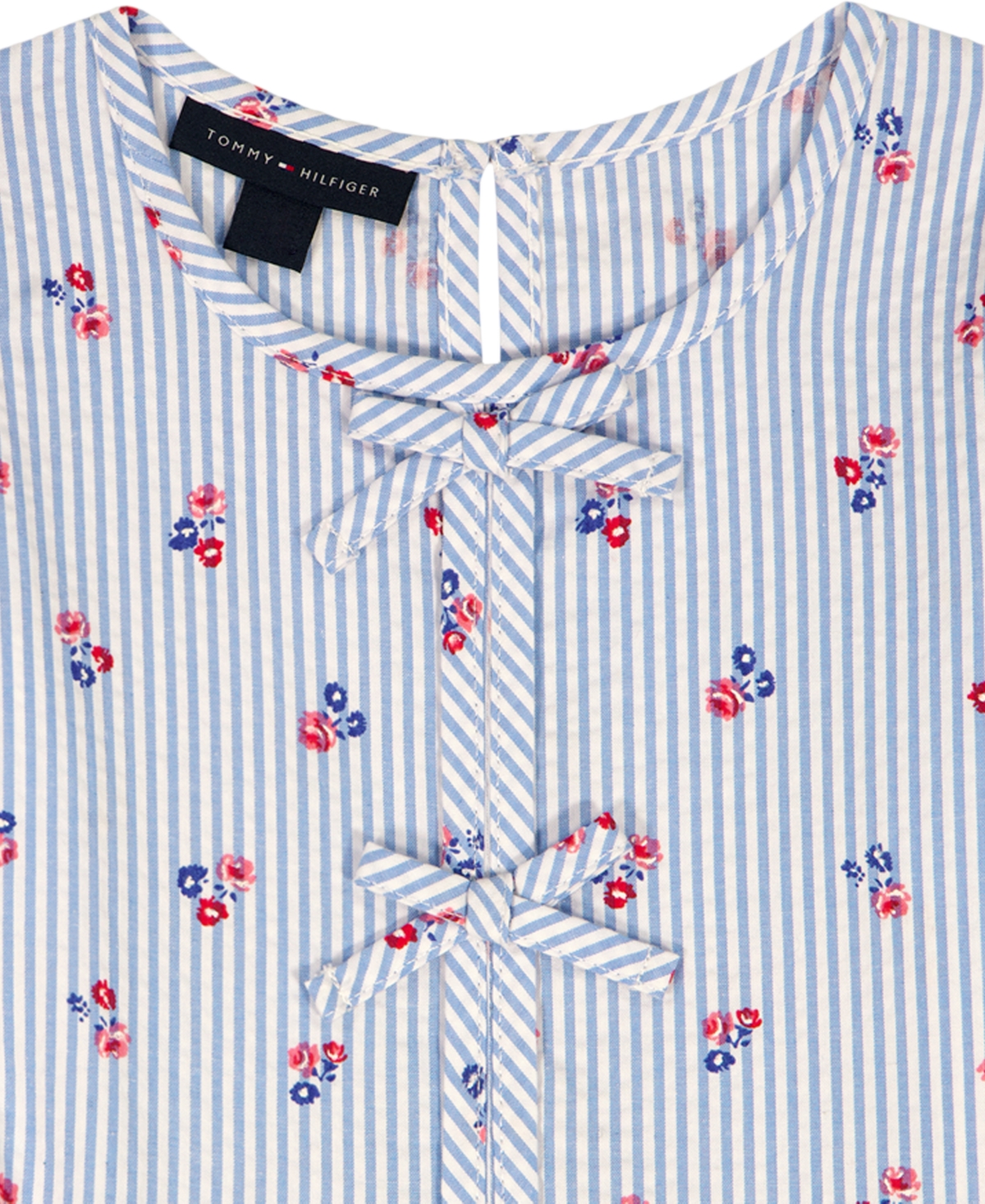 Tommy Hilfiger Girls' 4-6X Round Neck Short-Sleeve Top and Cropped Leggings, 2-Piece Set