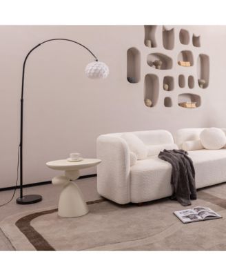 Modern Minimalist Fiberglass End Table for Living Room and Bedroom Decor