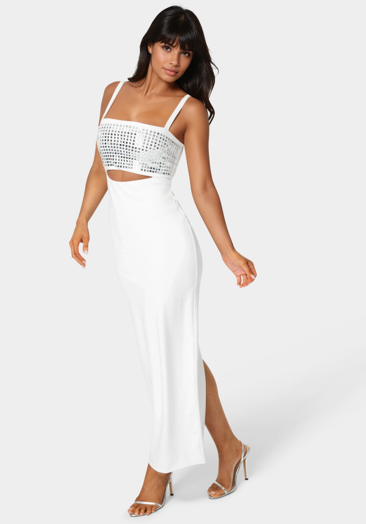 Bebe Women's Embellished Strapless Column Maxi Dress