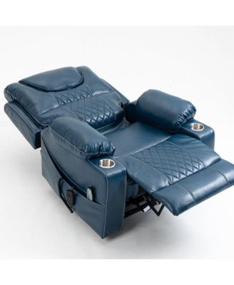 Leather Recliner Chair with 2 Cup Holder, Lounge Chair Power Lift Chair Relax Sofa Chair
