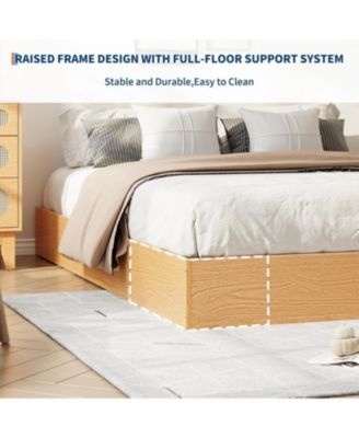 King Size Wood Platform Bed Frame, Solid Pine, Slats, No Box Spring Needed, Easy Assembly