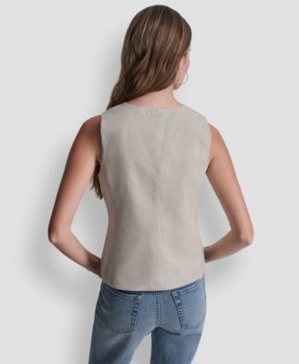 Women's Crewneck Button-Front Vest
