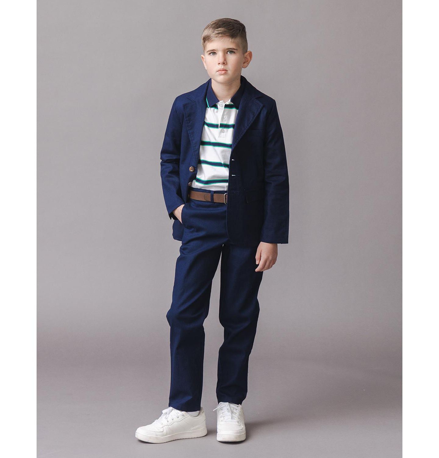 Брюки Hope & Henry Linen Suit Pant для мальчиков, цвет: Тёмно-синий льняной — фото 2