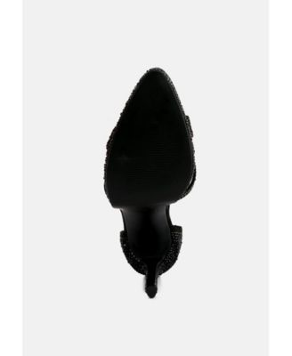 REGALIA Womens Rhinestone Embellished Stiletto Sandals