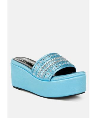 Womens Batanga Diamante & Rhinestone Detail Stylish  Flatforms
