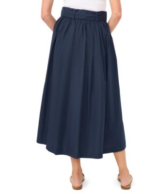 Women's Box Pleated With Waist Tie Skirt