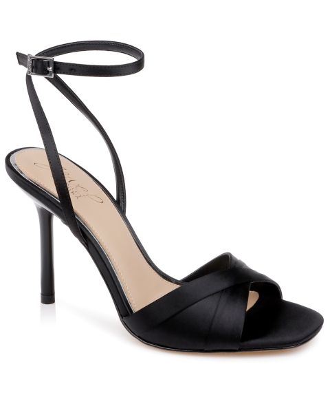 Женские сандалии Jewel Badgley Mischka Parisa Square Toe Dress Sandals, цвет: Чёрный атласный