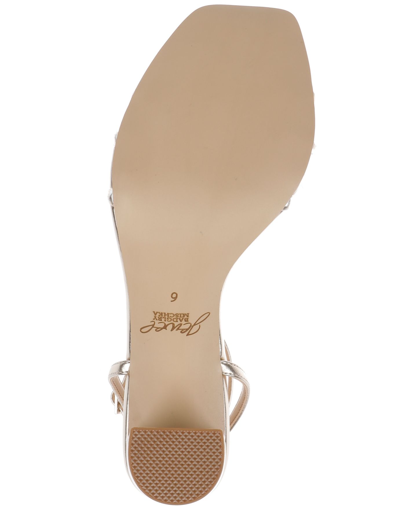 Женские сандалии Jewel Badgley Mischka Phyliss Square Toe Dress Sandals, цвет: Прозрачный / Золотой — фото 5