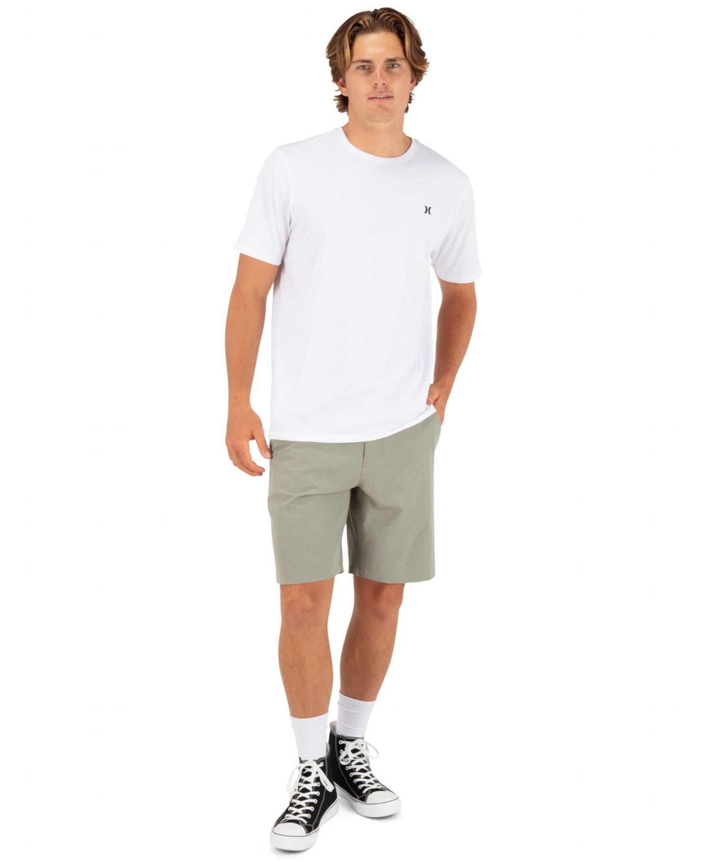 Мужские шорты Hurley Phantom Regular-Fit Walk, цвет: Оливковый — фото 2