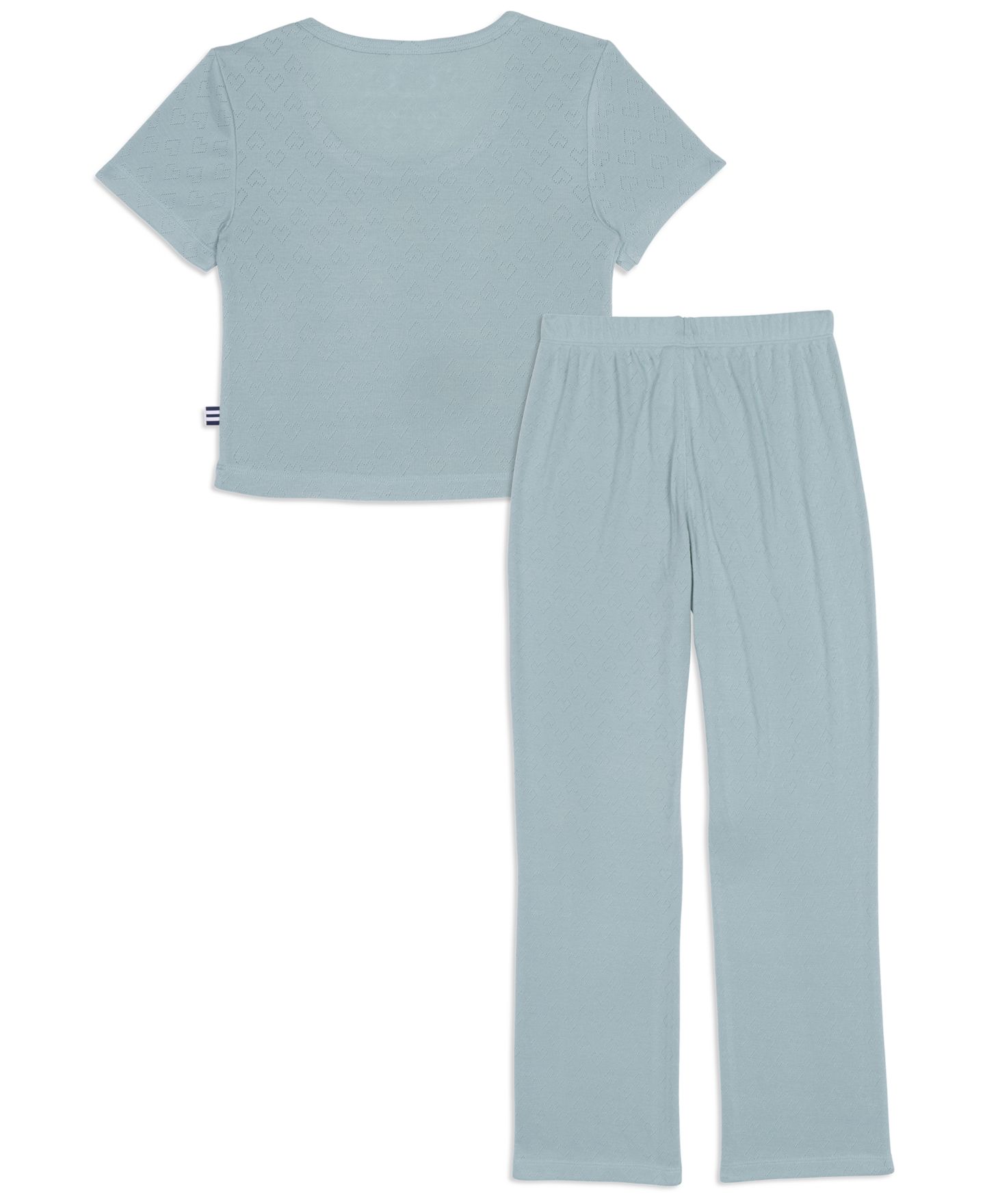 Splendid Girls' 6-16 Heart Pointelle Round Neck T-Shirt & Pants, 2-Piece Set, цвет: Бирюзовый — фото 2