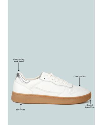 Womens Kyniska Faux Leather Everyday Sneakers