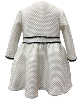 Girls' 2T-6X Textured Knit Coat Round Neck Dress