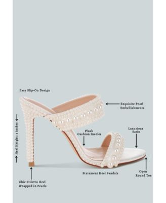 Womens Ambrin Pearl Embellished Slip On Stiletto Heels