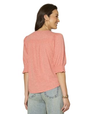 Petite Elbow-Sleeve Knit Top