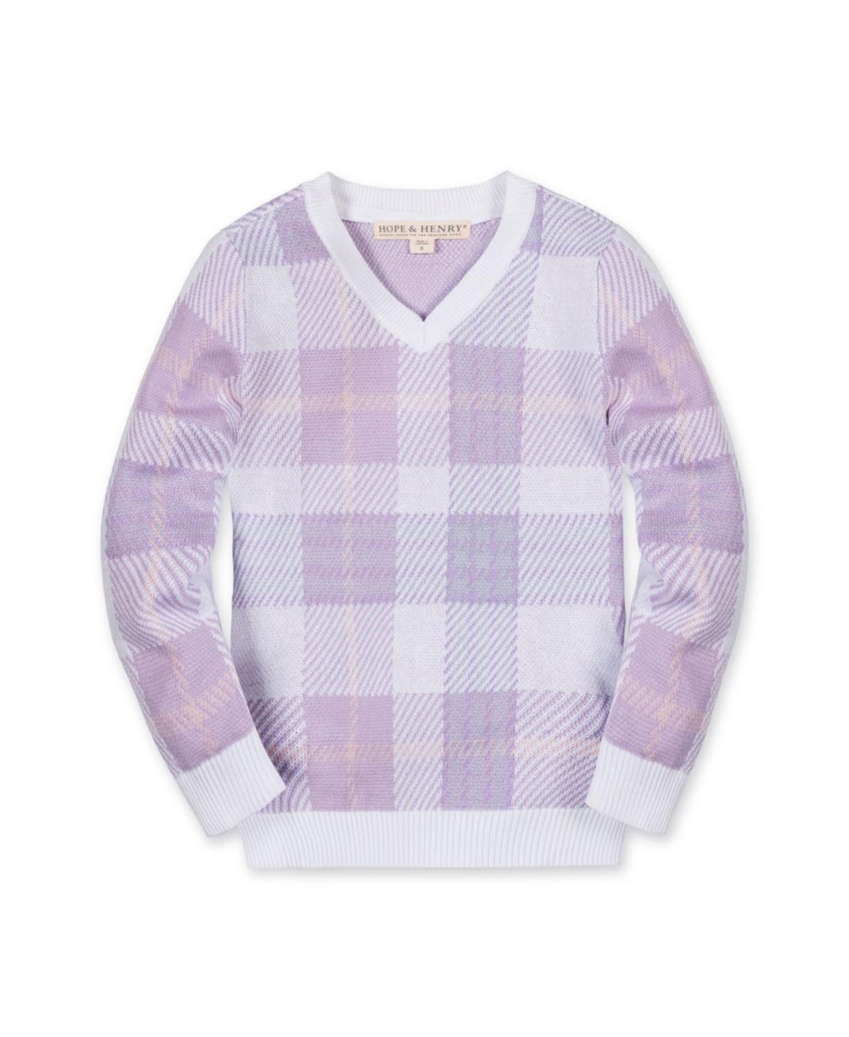 Hope & Henry Toddler Boys Organic Long Sleeve V-Neck Intarsia Sweater