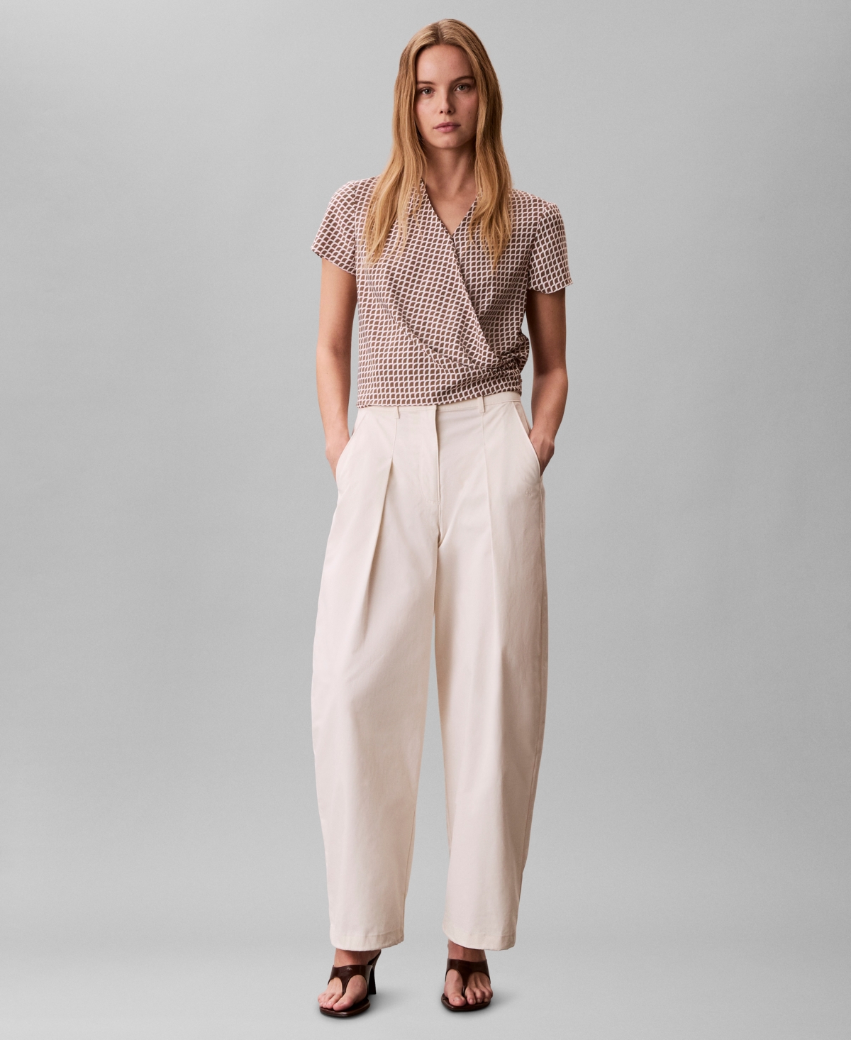Calvin Klein Women's Printed Wrap Top