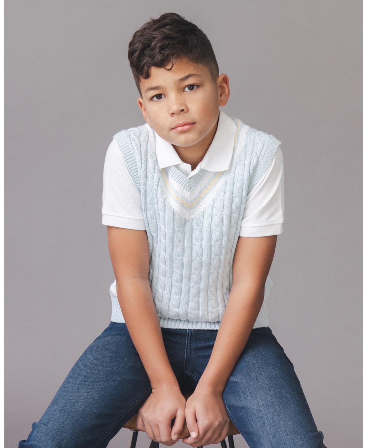 Hope & Henry Toddler Boys Organic V-Neck Cricket Sweater Vest