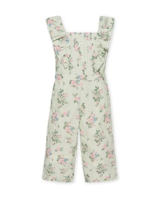 Little Girls Organic Flutter Sleeve Sateen Jumpsuit