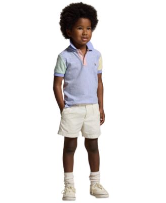 Boys' 2-7 Striped Oxford Mesh Polo Shirt
