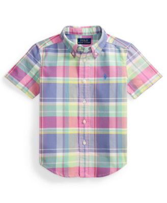 Boys' 2-7 Plaid Cotton Oxford Shirt