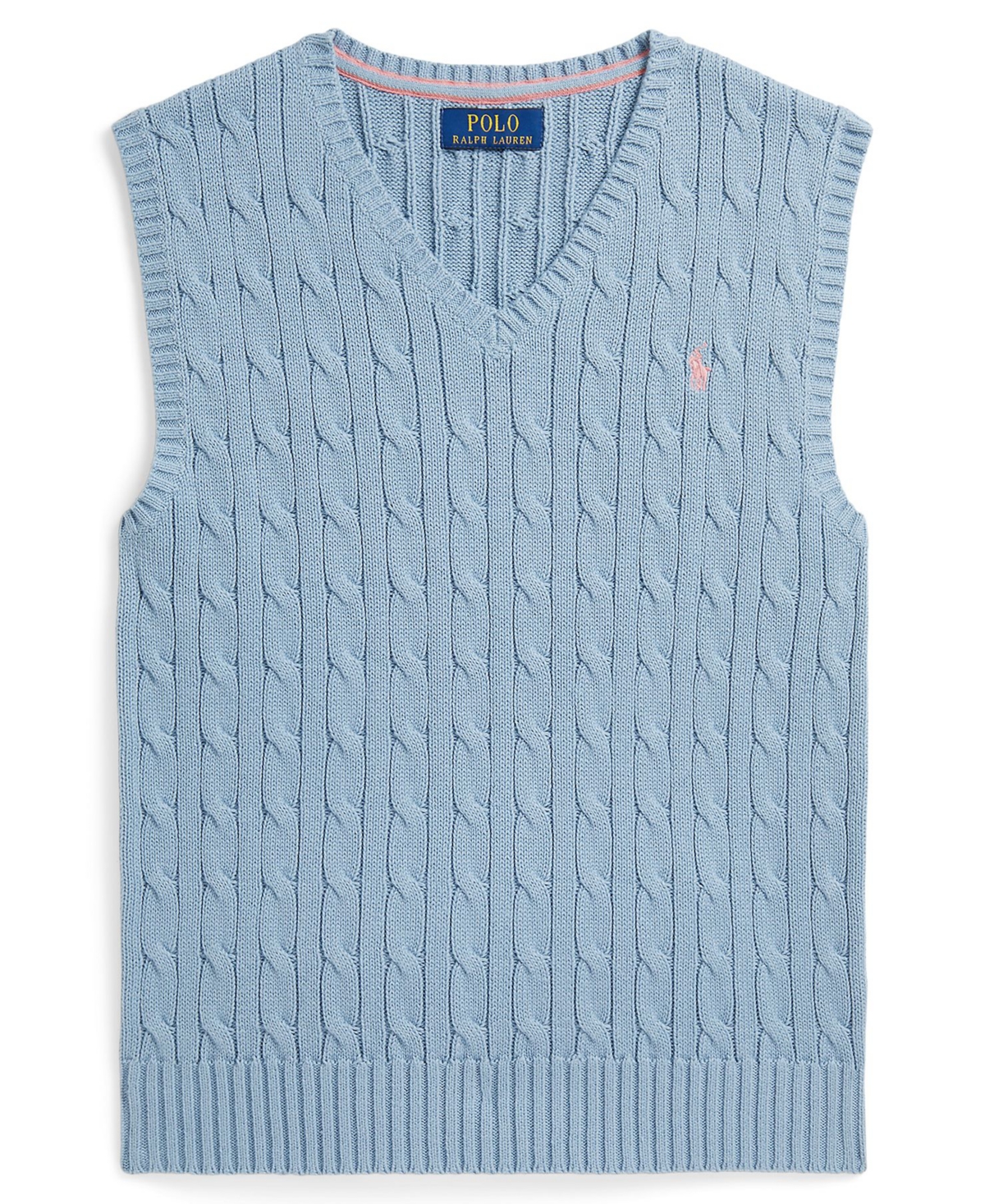 Polo Ralph Lauren Boys' 8-20 Cable-Knit V-Neck Sweater Vest - Vessel Blue