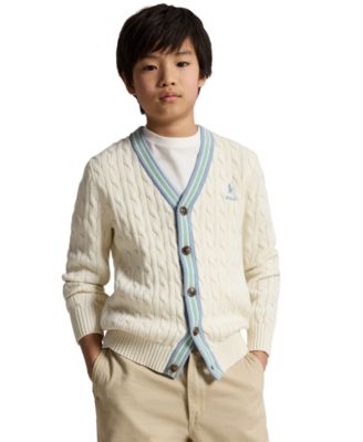 Boys' 8-20 Striped V-Neck Cardigan
