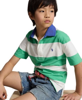 Boys' 8-20 Striped Cotton Short-Sleeve Rugby Shirt