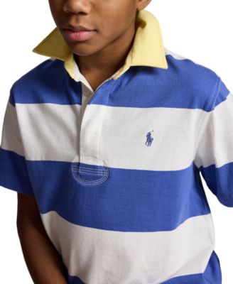 Boys' 8-20 Striped Cotton Short-Sleeve Rugby Shirt