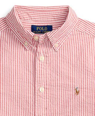 Boys' 8-20 Striped Pattern Short-Sleeve Shirt