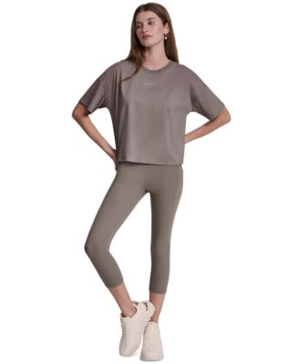 Women's Metallic Bubble Logo Drop Shoulder Pull-On T-Shirt