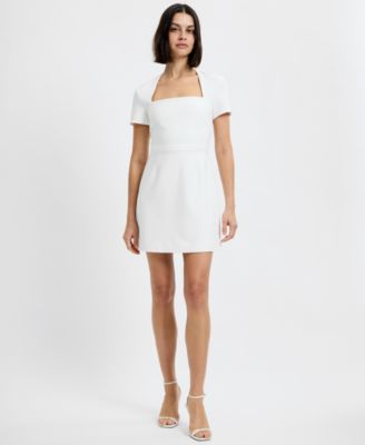 Women's Short-Sleeve Square Neck Mini Dress