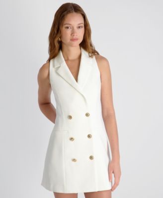 Women's Whisper Double-Breasted Collared V-Neck Mini Dress