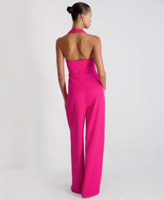 Women's Harry Suiting Belted Halter V-Neck Top