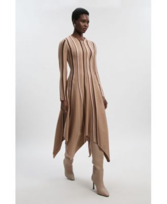 Women's Asymmetric Hem Knit Midi Dress