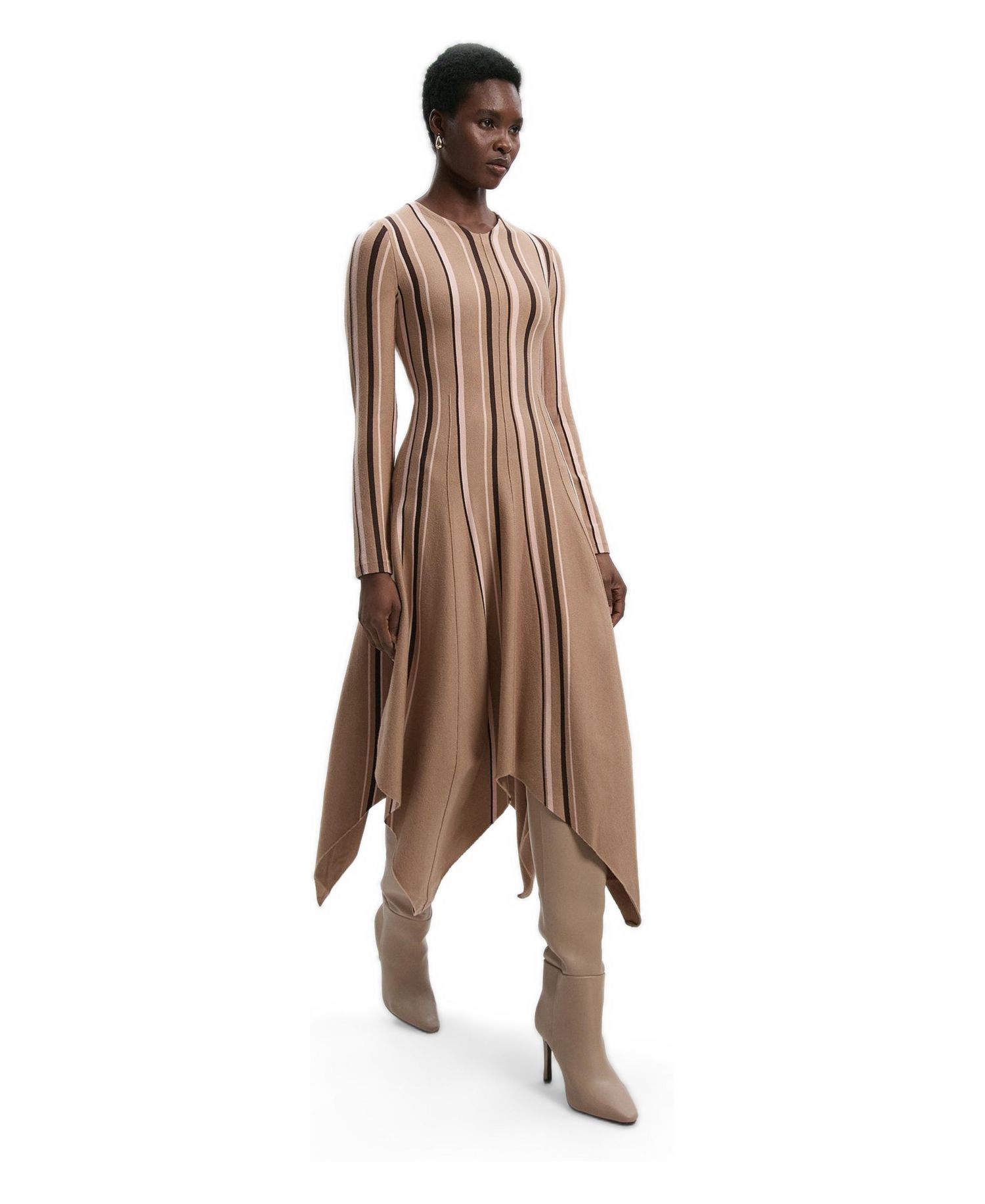 Women's Asymmetric Hem Knit Midi Dress
