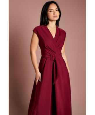 Women's Belted Crepe Dress