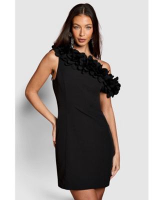 Women's 3d Floral One Shoulder Mini Dress