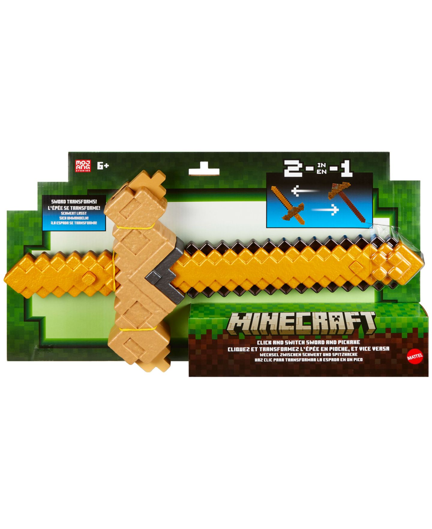 Детская игрушка Minecraft Click and Switch Sword and Pickaxe 2-in-1 Role-Play Toy — фото 5