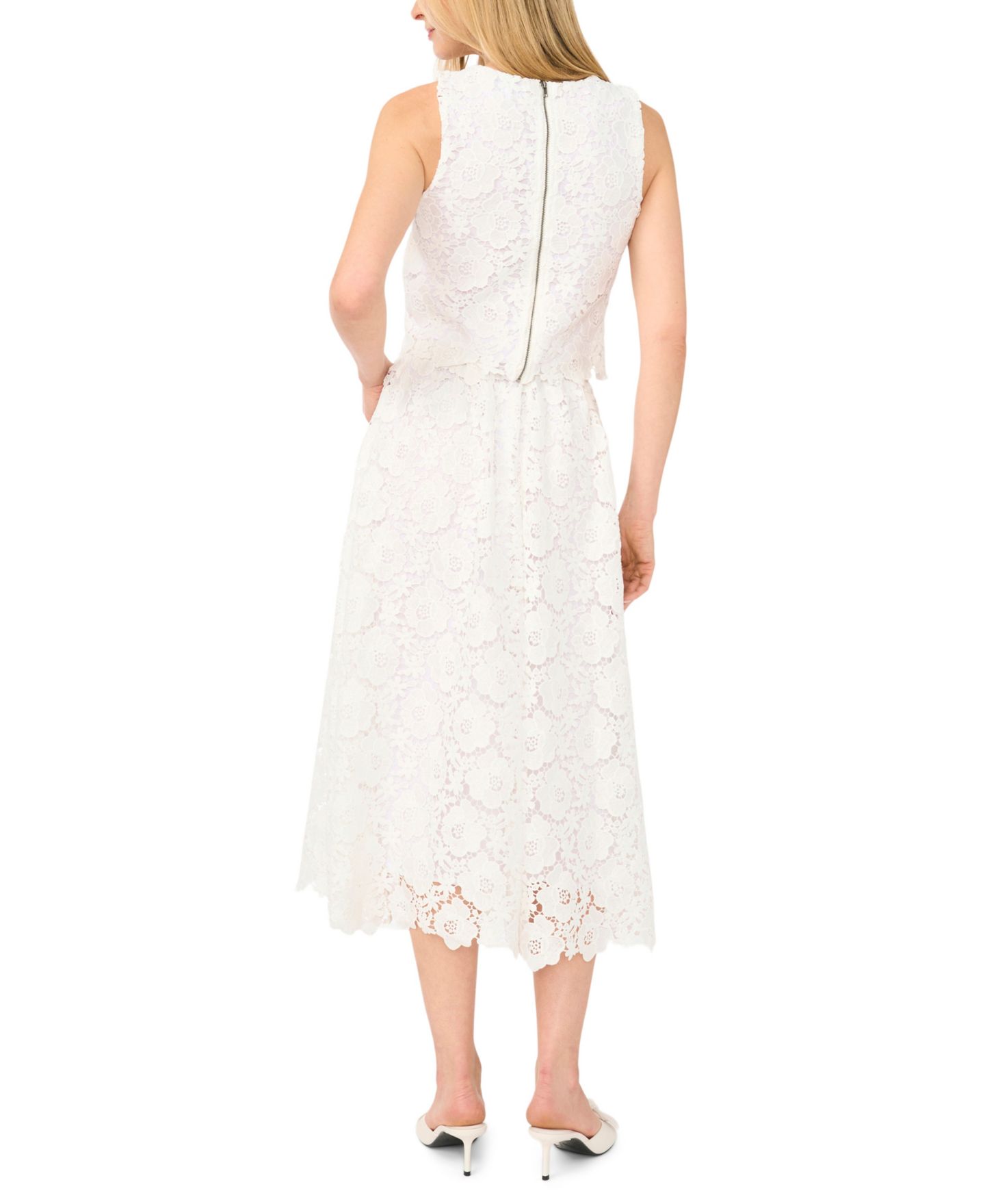 Женская юбка CeCe Lace A-Line Midi, цвет: Белый — фото 5