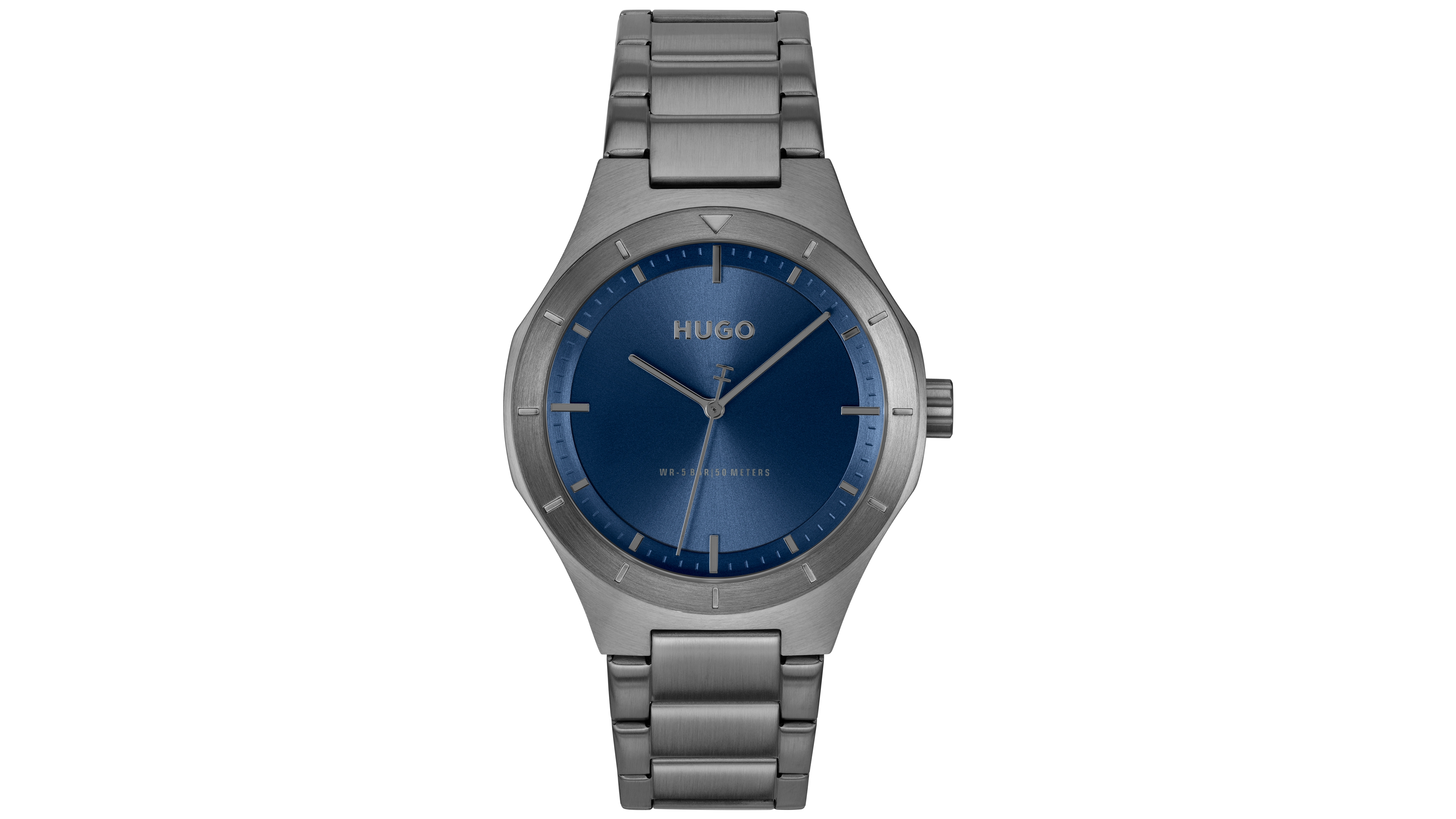 Hugo Boss Men's Lit Quartz Ionic Plated Grey Steel Watch, 42mm