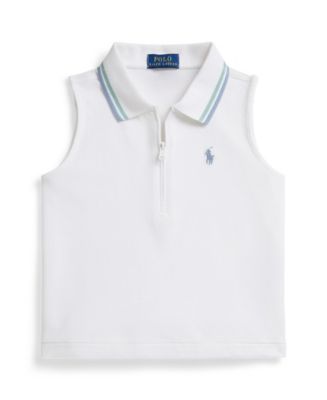 Polo Ralph Lauren Girls' 7-16 Stretch Mesh Half-Zip Boxy Polo