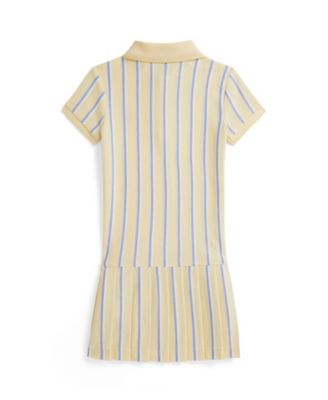 Girls' 2-6X Striped Oxford Mesh Polo Collar Dress