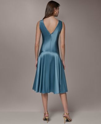 Women's Sleeveless Boat Neck Midi Dress